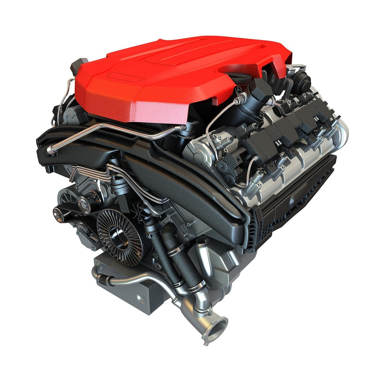 V8 Car Engine 3D Model
