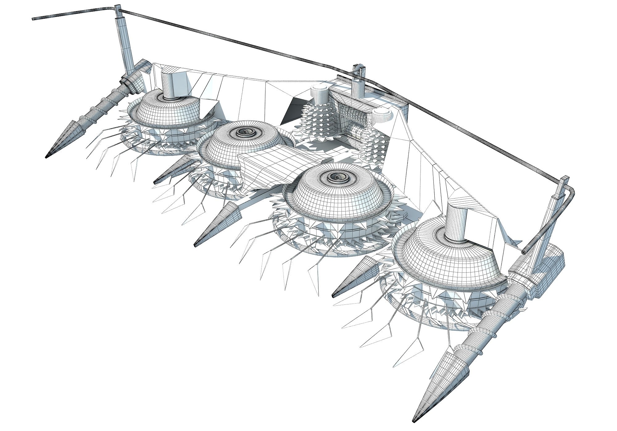 Combine Header 3D Model